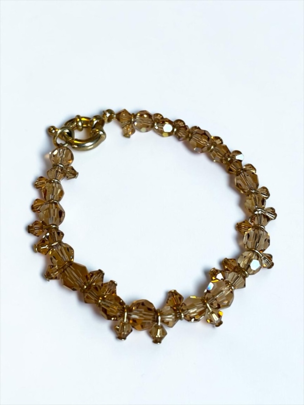 🍭5 for $20🍭 Clear Brown Czech Glass Toggle Clasp Bracelet CC